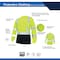 Ge Hi-Vis Long Sleeve T-Shirt, Polyester Knit Birdseye, Mesh, Green/Black, M GS118GM - alternate 4